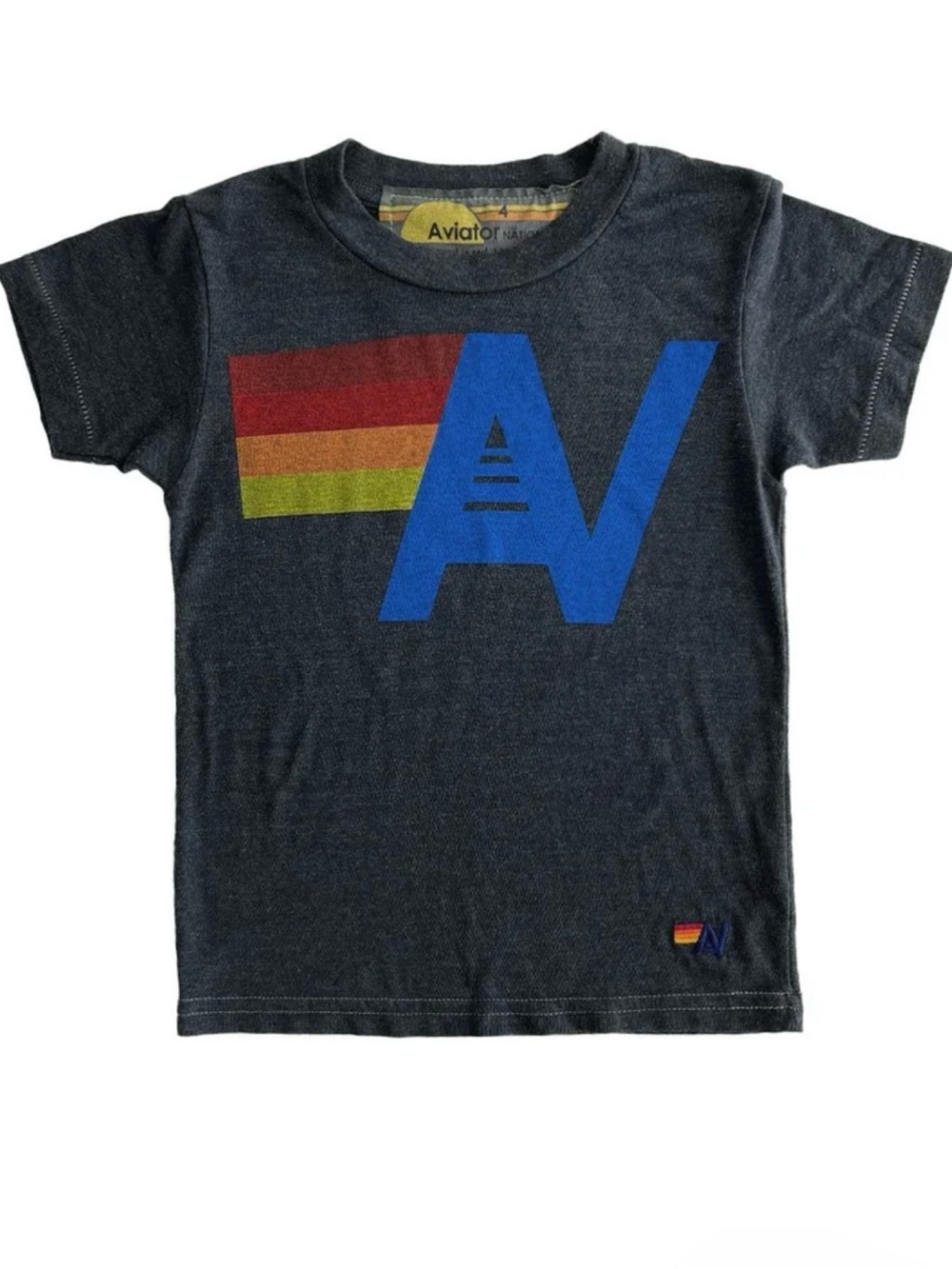 Aviator Nation Navy Kids' Graphic Tee with Blue AV Logo